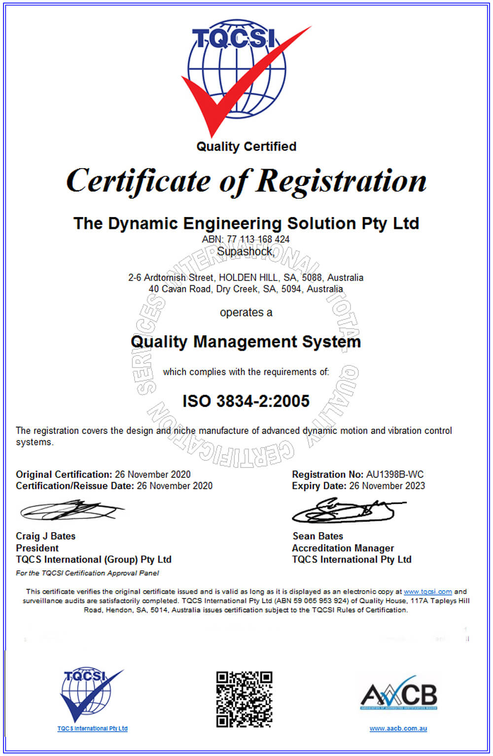 Supashock Defence ISO 3834.2 -2005